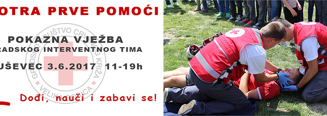Smotra prve pomoći i pokazna vježba Crvenog križa Velika Gorica – Buševec 03.05.2017.